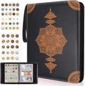 Coin Collection Book Holder - 400 Coins Pockets+15 Bills Pockets, Coin Display Organizer Storage Album for 20/25/ 27/30/38mm Coin