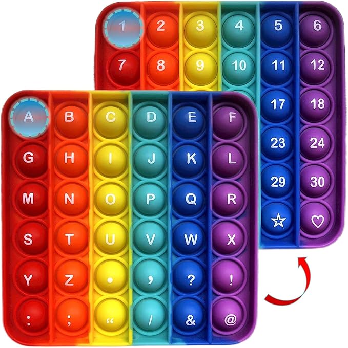 Alphabet Popper Fidggety Toy, Stress Relief Sensory Popping Game, Preschool Montessori Uppercase Lowercase Matching Game, ABC Letter Learning Educational Block (1 pcs Alphabet+Number)