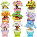 9 Set Mini Bonsai Tree Micro Building Set Building Toy Plant Cherry Tree Flower Collection Decor for Home Desk Greenery Decoration Building Blocks DIY Creative Gifts