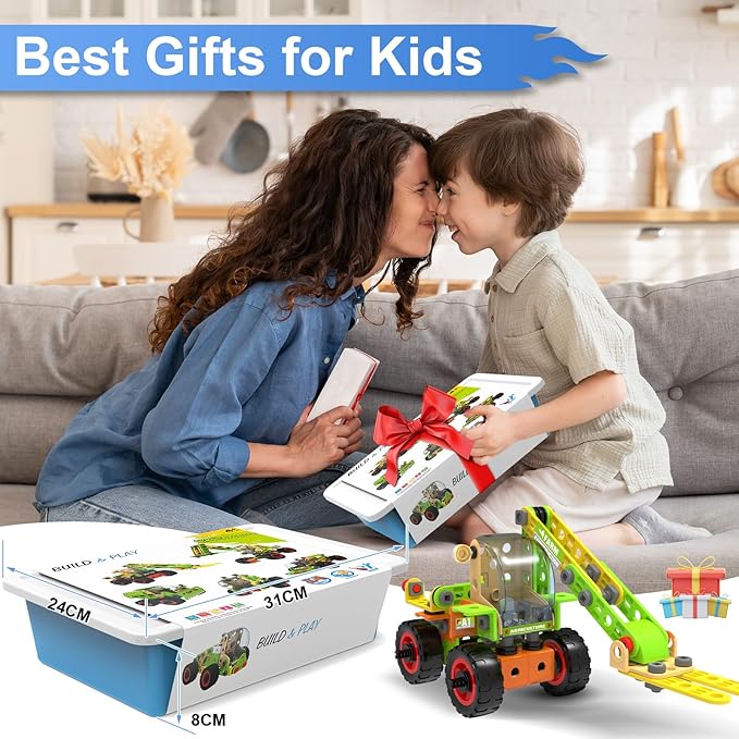MOONTOY Building Stem Toy Set for 4 5 6 7 8 9+ Year Old Boy Birthday Gifts, STEM Toy Educational Engineering Kit, Building Toys for Kids Ages 4-8 5-7 6-8 Creative Games Boy(14 Models)