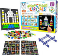 Magnetic Puzzle Circles | 100 guided Puzzles | 200 Tangram Puzzle Circles Magnets | Magnetic Board & Display Stand | STEM Educational Toy for Kids Ages 5+ years