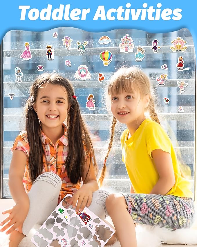 Reusable Sticker Book for Toddlers 2-4 Years, Stickers for Kids, Toddler Craft Activities, Toddler Travel Toys Ages 2+ Boy Girl Birthday Gifts