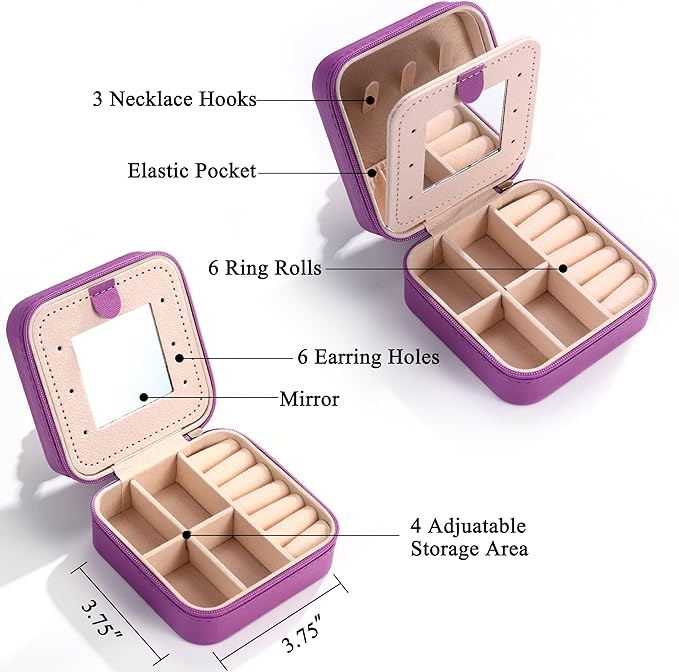 Parima Teen Girl Gifts: Trendy Stuff, Purple Jewelry Box | Travel Must Have | Birthday & Graduation Gifts - Letter B