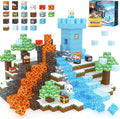 Magnetic Blocks - Build Mine Magnet World Ice Lava Set, Vibrant Colorful Building Blocks with Ultra Magnet Strength for Kids Ages 3-8, STEM Toys Creative Gifts for 3+ Year Old Boys Girls (100PCS/0.8")