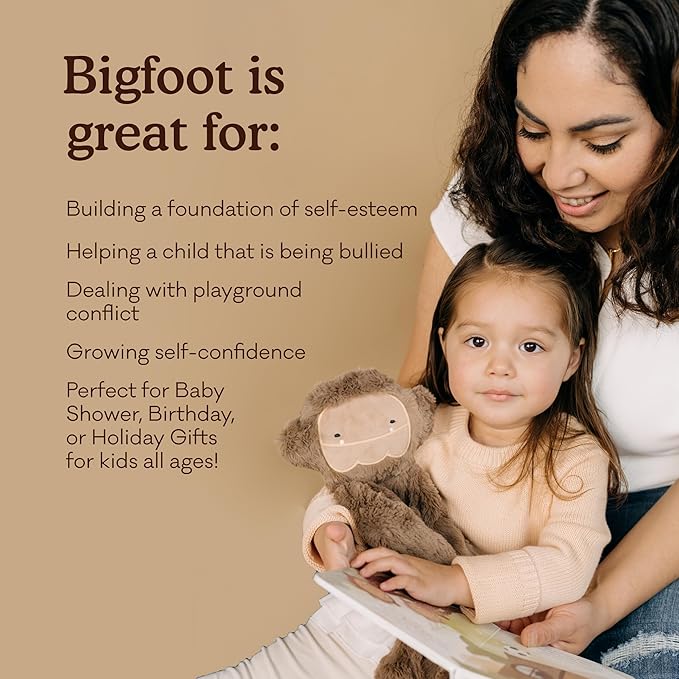 Slumberkins 14" Bigfoot Kin & 2 Board Books Complete Set Bundle | Soft Plush Toy for Ages 0+ | Enhances Self-Esteem & Positive Relationships (Bigfoot Kin Plush + 2 Board Books)