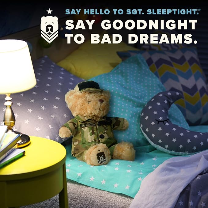 ZZZ Bears SGT Sleeptight Army Teddy Bear with Storybook & Sleep System, Comforting Gift for Army Kids, Helps with Bedtime Routine, Deployment Separation & Emotional Support