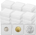 80 Pcs Coin Holders for Collectors, Clear Coin Cases with 5-Size Sponge Gaskets 20/25/30/35/40mm, Plastic Coin Slabs and Coin Protectors for Silver Dollar Collectors Collection Supplies, White
