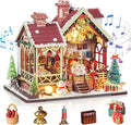 2025 New Christmas Miniature House Kit, Tiny House Kit with Music and Light, DIY Mini House Building Kits for Adults to Building, Unique Gift for Birthday Christmas, Winterfest Have