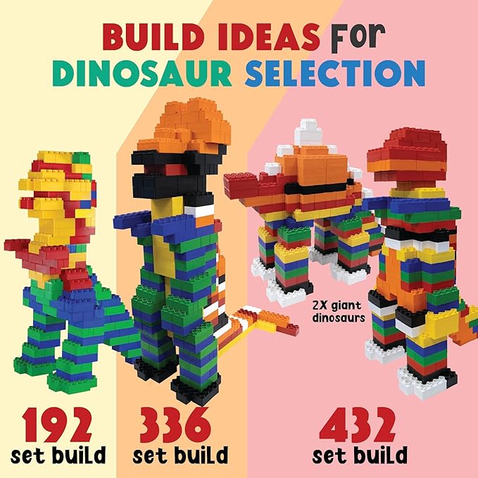 BiggoBlocks Large Building Blocks for Kids Ages 3-8 – 432 Piece Mega Set – Indoor & Outdoor STEM Toy for Boys & Girls