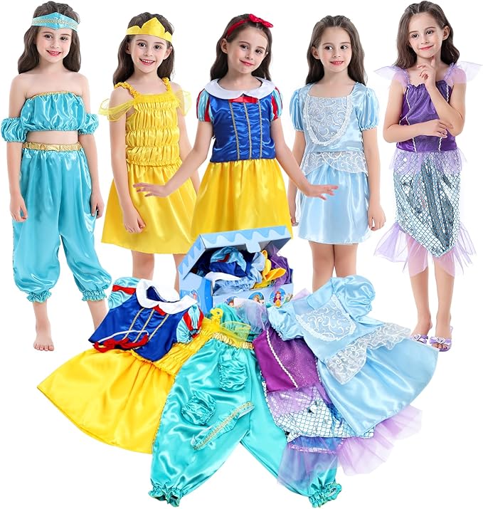 VGOFUN Princess Dresses for Girls - Dress up Clothes Pretend Play for Toddler Girl Christmas Birthday Gift for 3-6 Years