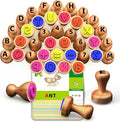 Wooden Alphabet & Number Stamps for Kids, Essential ABC 123 Learning Stampers for Ages 3-5,Montessori Educational Preschool Homeschool Must-Haves Classroom Gift