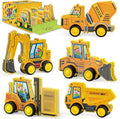 Oriate Rolling Construction Toys for Magnetic Tiles, 5pcs Construction Vehicle Toys Compatible with Magnet Tiles, Kids Trucks for Magnetic Building Blocks Magnetic Tiles, Educational Gift Boys Girls