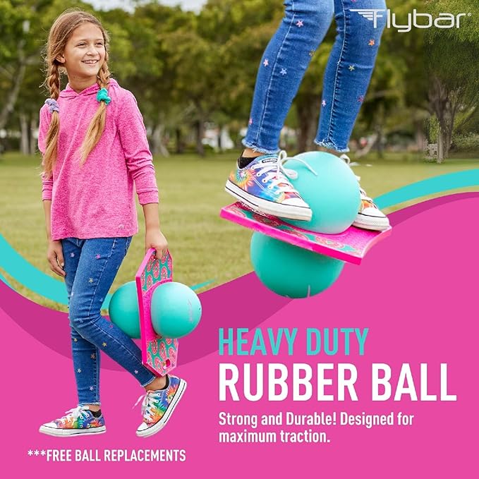 Flybar Pogo Trick Ball for Kids – Balance Bounce Board with Anti-Slip Deck – Pump Included - Indoor & Outdoor Toys for Boys and Girls Fun Way to Reduce Screen Time Supports up to 160 lbs – Ages 6+