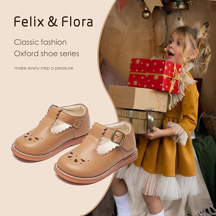 Felix & Flora Toddler Little Girl Mary Jane Dress Shoes - Ballet Flats for Girl Party School Shoes