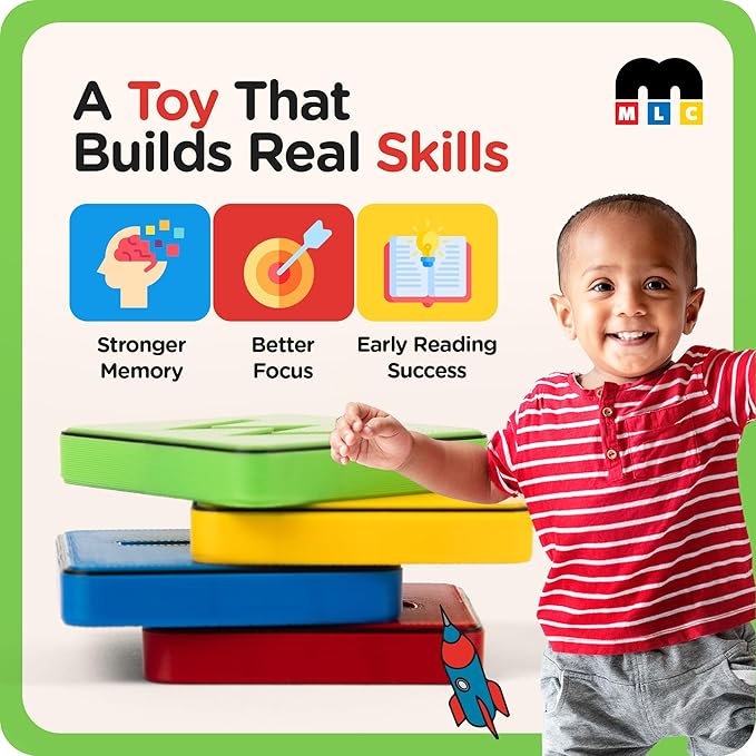 Learn Your Alphabet! Self-Correcting Magnetic Alphabets, Uppercase Letters – Help Kids Learn The Basics and More – Educational Toy Set of Magnetic Letters for Early Learning