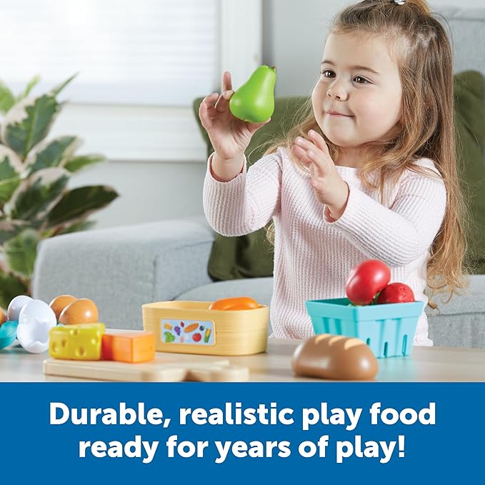 Learning Resources New Sprouts Farm-to-Table Fresh Market - Play Food for Kids Kitchens, Grocery Store, Gifts for Boys and Girls, Ages 18 Months+,27 Pieces