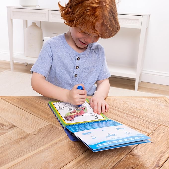Melissa & Doug On The Go Water Wow! Mess Free Coloring Book, Reusable Water-Reveal Activity Pad, Dinosaurs, Travel Toys, Party Favors, for Toddlers & Kids Ages 3+