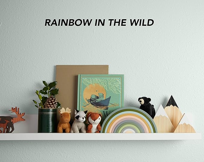 Silicone Rainbow Stacking Toy - Largest on The Market 12 Layer Montessori Toys for Toddlers Stacker Learning and Development Toy - Boho Baby Color (Jungle)