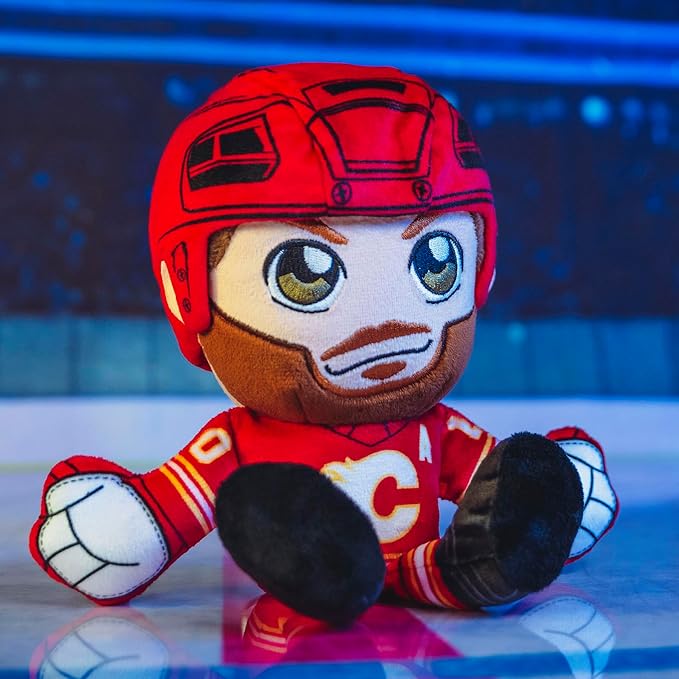 Bleacher Creatures Calgary Flames Jonathan Huberdeau 8" NHL Kuricha Sitting Plush - Soft Chibi Inspired NHL Superstar