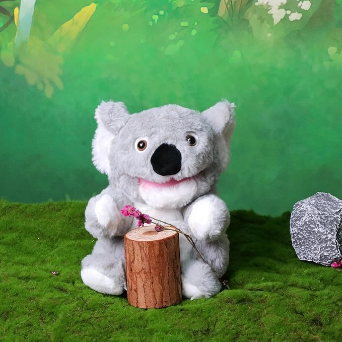 Easfan Koala Hand Puppet with Movable Mouth Interactive Storytelling Cute Soft Plush Toy Creativity and Imagination Easter Christmas Birthday Gifts for Toddlers Kids,10’’