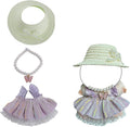 Clothes for Doll 3 PCS 17cm Clothes Set Cute Style Outfit Purple Dress Straw Hat Necklace for 6.7 Inches Doll Only Accessories
