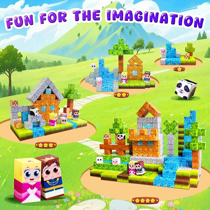 100PCS Magnetic Building Blocks for Kids: 1" Magnetic Cubes, Magnet Building Blocks for Kids Ages 8-12, Pixy Blocks STEM Toys for Boys & Girls,Christmas Birthday Gifts for Toddler Ages 3+