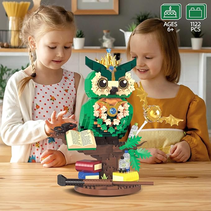 Magic Harry Owl Building Sets for Adults, 1122PCS Mini Bricks NO Compatible with Lego Owl, Collectible Home Decor and Office Art Potter Fun Bird, Animals Model Toys for Kids Boys Girls 14+