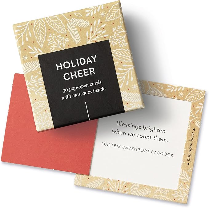 Compendium ThoughtFulls Pop-Open Cards — 4-Pack of Believe, Shine, Holiday Cheer, Merry Christmas — 120 Pop-Open Cards, Each with a Different Message Inside