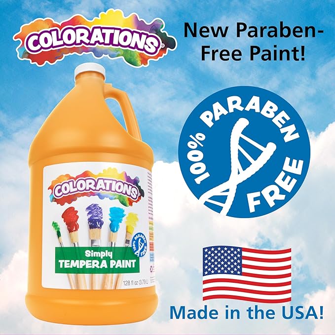 Colorations Paraben-Free Washable Tempera Paint for Kids - 1 Gallon Value Size. Vibrant Brown, Non-Toxic and Made in The USA