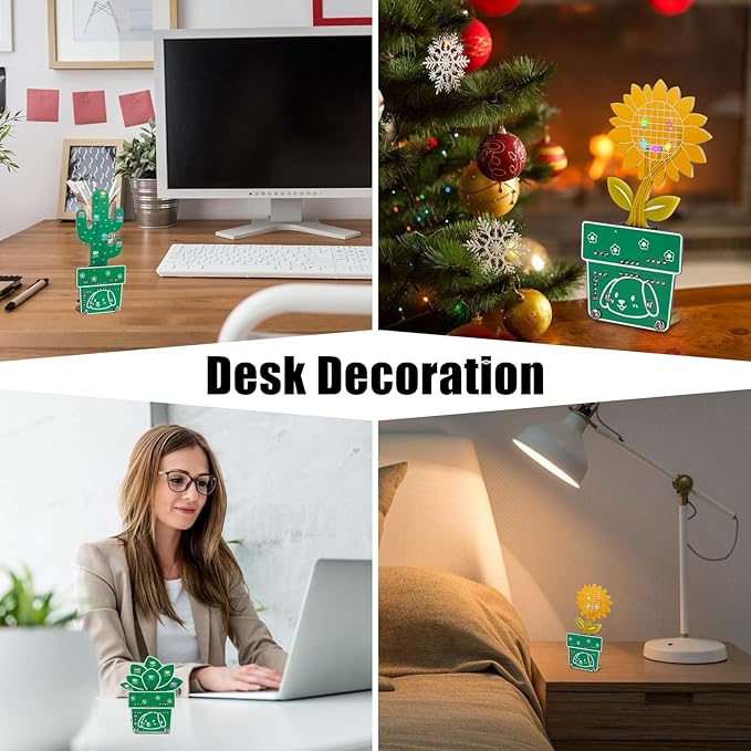 SMD Soldering Practice Kit, PEMENOL DIY Potted Plant Soldering Project Kit, 15 Pcs 1206 SMD Flashing LEDs, for High School STEM Electronics Learning Desk Decoration