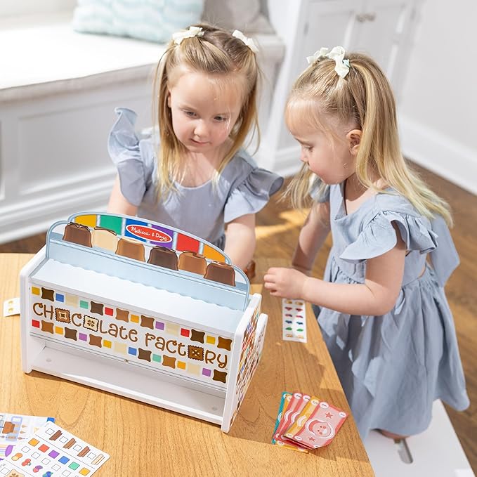 Melissa & Doug Wooden Chocolate Factory Pretend Play Set, Play Food Candy Maker for Boys and Girls - FSC-Certified