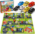 Coogam Alphabet Maze, 26pcs Pull Back Car with Play Mat Preschool Letter Matching Game for 3 4 5 Years Old, Montessori Educational Fine Motor Gift Toy for Toddler Kids