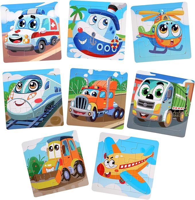 Wooden Puzzles for Toddlers 2-4, 9 Pieces Jigsaw Puzzles for Kids Ages 3-5, Toddler Toys for 2-4 Preschool Learning Activities, Learning & Educational Toys for Boys and Girls