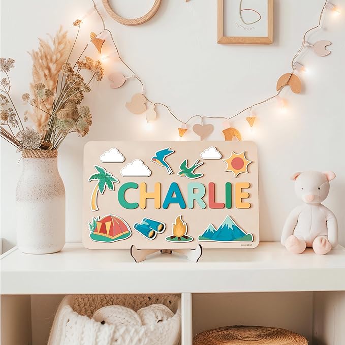 Busy Board, Name Puzzle for Toddlers, Personalized Gift, Gifts for 0 1 2 3 Years Old, Kid Gift, 1st, 0 3 6 9 12 18 24 36 Months