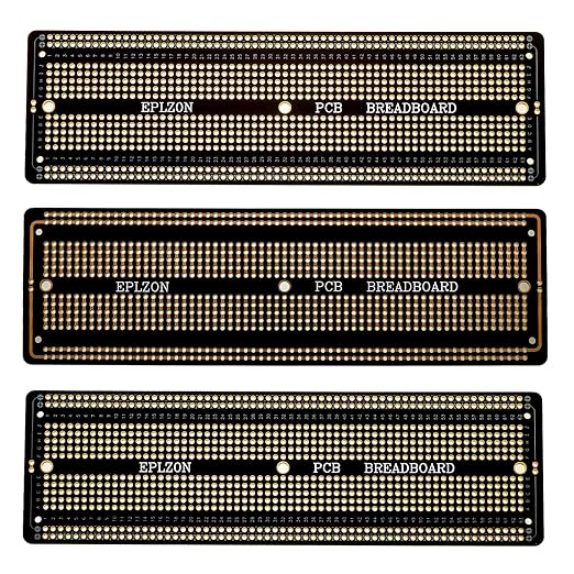3pcs 6.8"x2.05" Breadboard Solderable Prototype PCB Board Kit for Electronics Projects Compatible for DIY Soldering Circuits Projects Prototype Board,Black