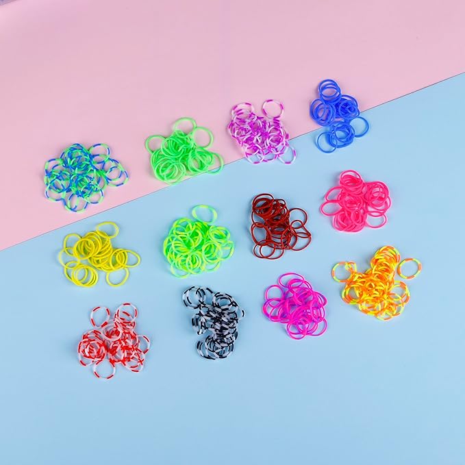 DDCOWP 2500+ Rubber Band Bracelet Kit, Loom Bracelet Making Kit for Kids, Rubber Bands Refill Loom Set, Loom Bands Kit