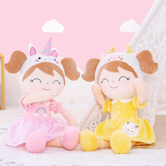 Gloveleya Personalized Doll with Your Name - Cute Pink Unicorn Custom Soft Plush Doll for Girls Plush Doll Customized Gifts - Muñecas de Trapo Personalizadas para Niñas