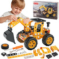 Sets Metal Assembly Toys Model Excavator Kits STEM Projects Model Car Kits to Build Jixin Xyzhi Birthday Gifts for Kids 8-16 Yellow
