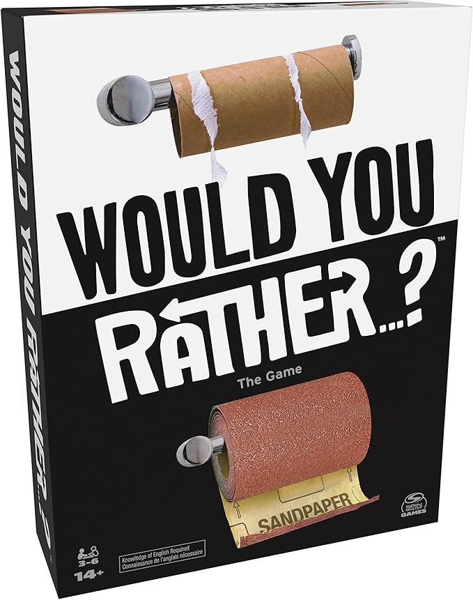 Spin Master Games, Would You Rather? Funny Party Card Game for College, Friendsgiving, Birthdays, & More, for Teens & Adults, 3-6 Players, for Ages 14 & Up