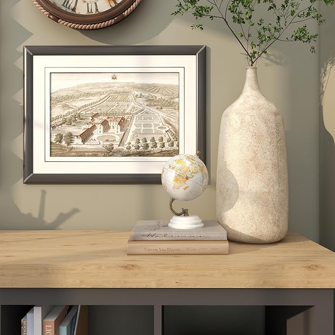 Deco 79 Marble Globe with White Marble Base, 5' x 5' x 8', White