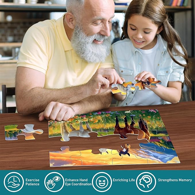 6 Packs 16 Large Piece Puzzle for Seniors, Alzheimer's & Dementia Activities, Easy Puzzle, 6 Storage Bags
