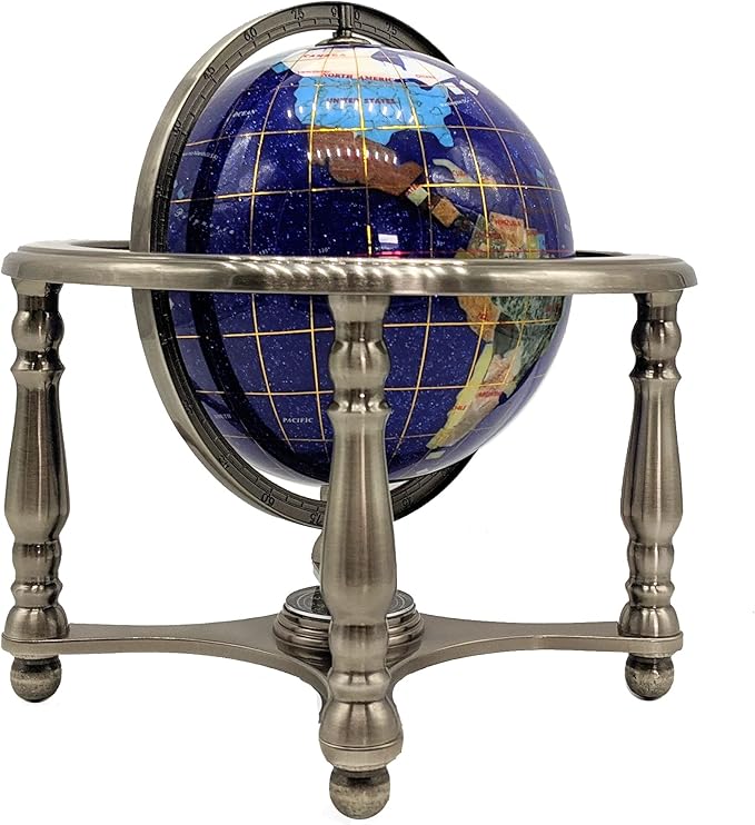 Unique Art Since 1996 150 GB CRY Gemstone Globe, Blue Crystallite Silver,150 GB BLUE CRY SILVER