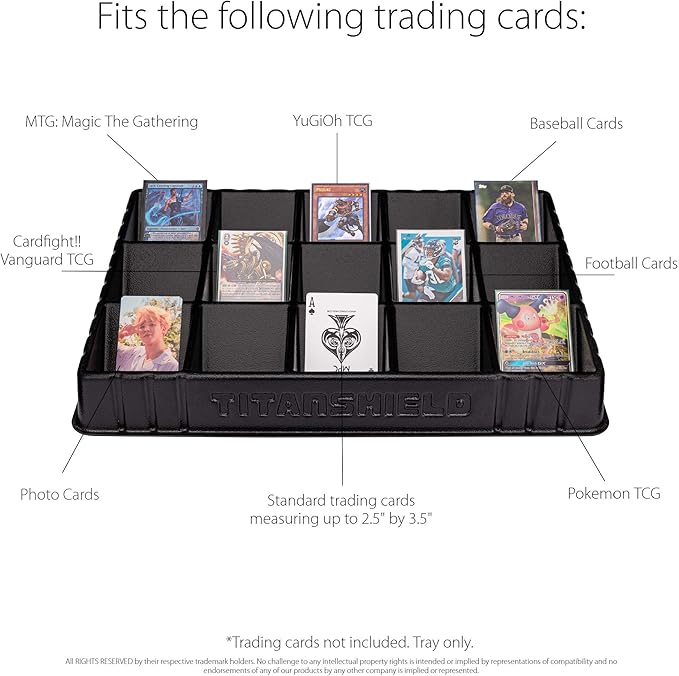 TitanShield (2 Pack Card Sorting & Dealer Tray, Black