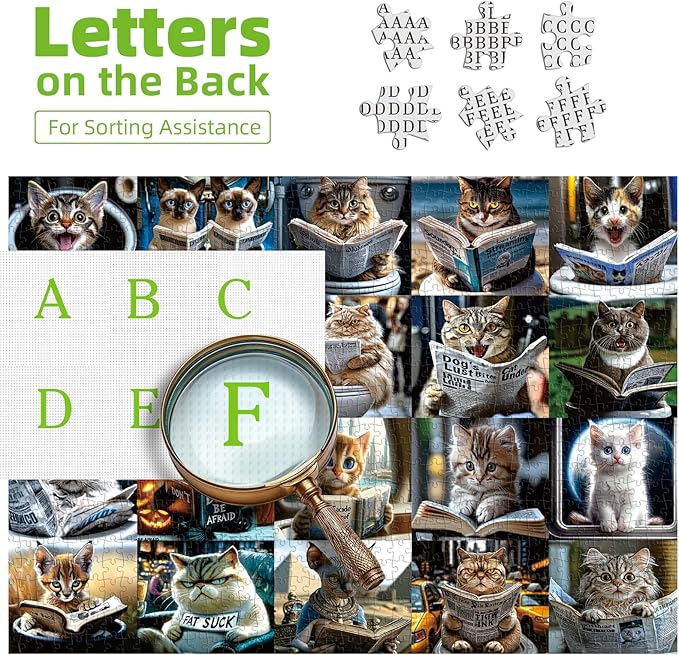 Fun Cats Puzzle - 1000 Piece Jigsaw Puzzle for Adults - Premium Quality Family Activity Challenging Puzzle Perfect for Game Nights - Puzzles Finished Size is 27.6 x 19.7 Inches