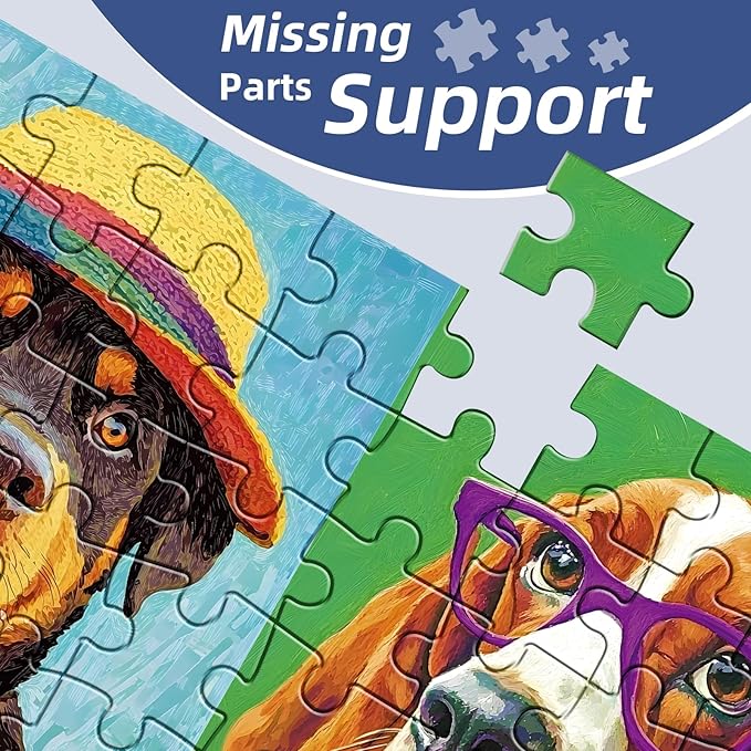 300 Pieces Puzzles for Adults,Large Pieces Multicolor Dogs Puzzle for Kids Teens Seniors,Funny Puppy Theme Jigsaw Puzzles for Kids Ages 8-10 8-12 10-12,Puzzles for Family Game Nights,20.5 x 15 in
