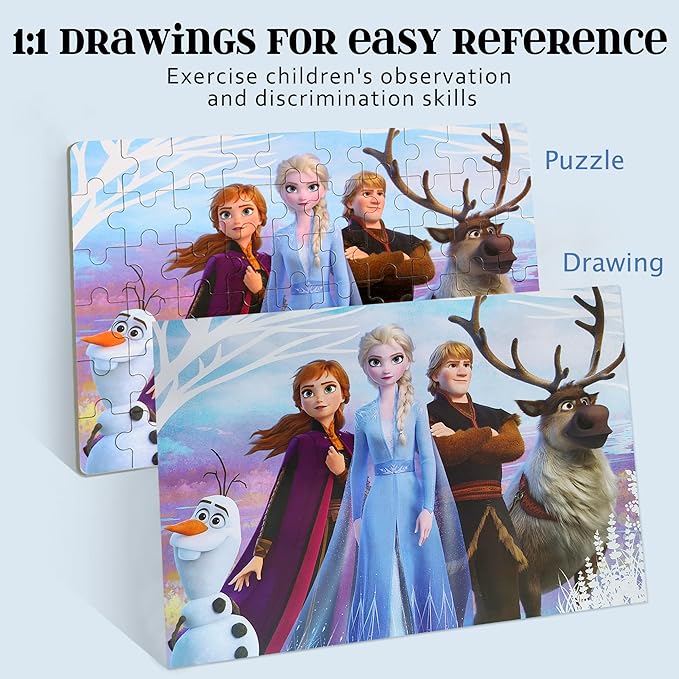 Puzzles for Kids Ages 4-8, 60 Pieces Puzzles for Kids Ages 3-5 in a Metal Box Girls and Boys Learning Educational Jigsaw Puzzle Toys Gifts