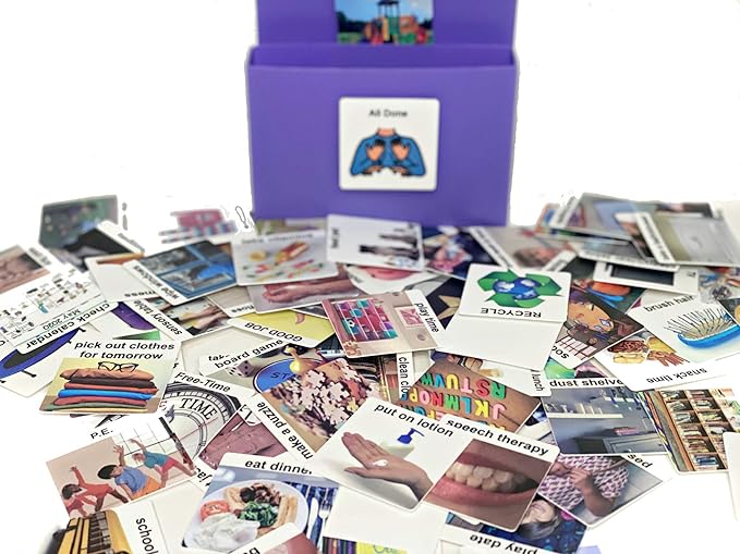 Visual Schedule for Kids – 133 Durable Plastic Picture Cards with Soft Loop Coins | Daily Routine & Chore Reward Chart for Home, School, Autism, ADHD & Special Needs Behavior Support.