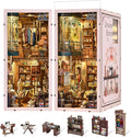 Book Nook Kit - DIY Miniature House Dollhouse Kit for Adults and Teens, Booknook Tiny House Bookshelf Decor 3D Wooden Puzzle, Gifts for Family Friends (Sewing Room)