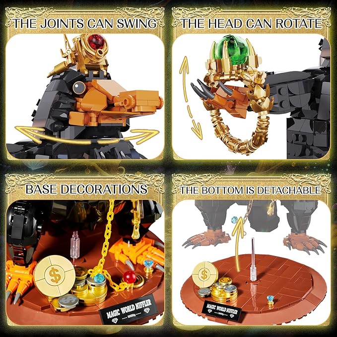 Magic Treasure-Hunting Duck Building Set for Adults, Compatible with Lego Set, 1148PCS Collectible Magical Animal Model Toys, Christmas Birthday Gift for Boys Girls 8+