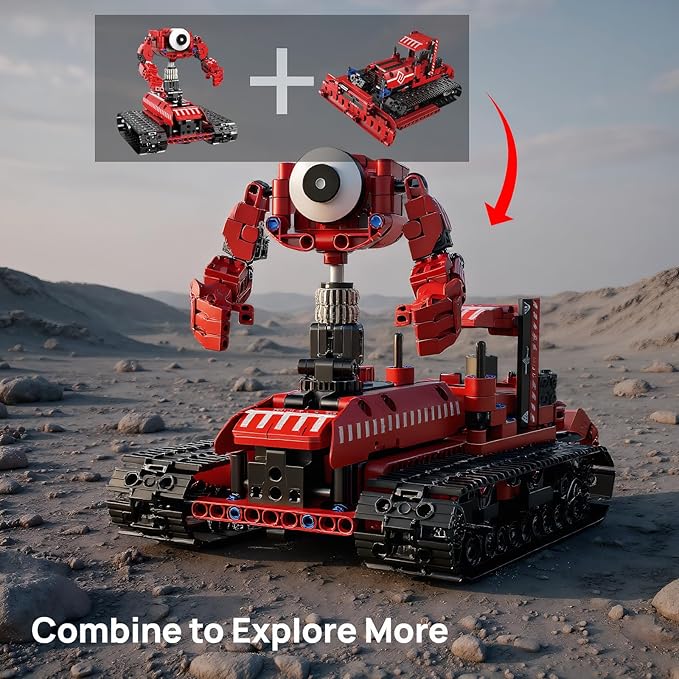 STEM Robot Kit for Kids Age 8-10 - 5in1 Building Toys with Remote & APP Control, Programmable Science Kits for Boys Age 8-13, Creative Engineering Toys for Hands-on Learning (495 Pieces)